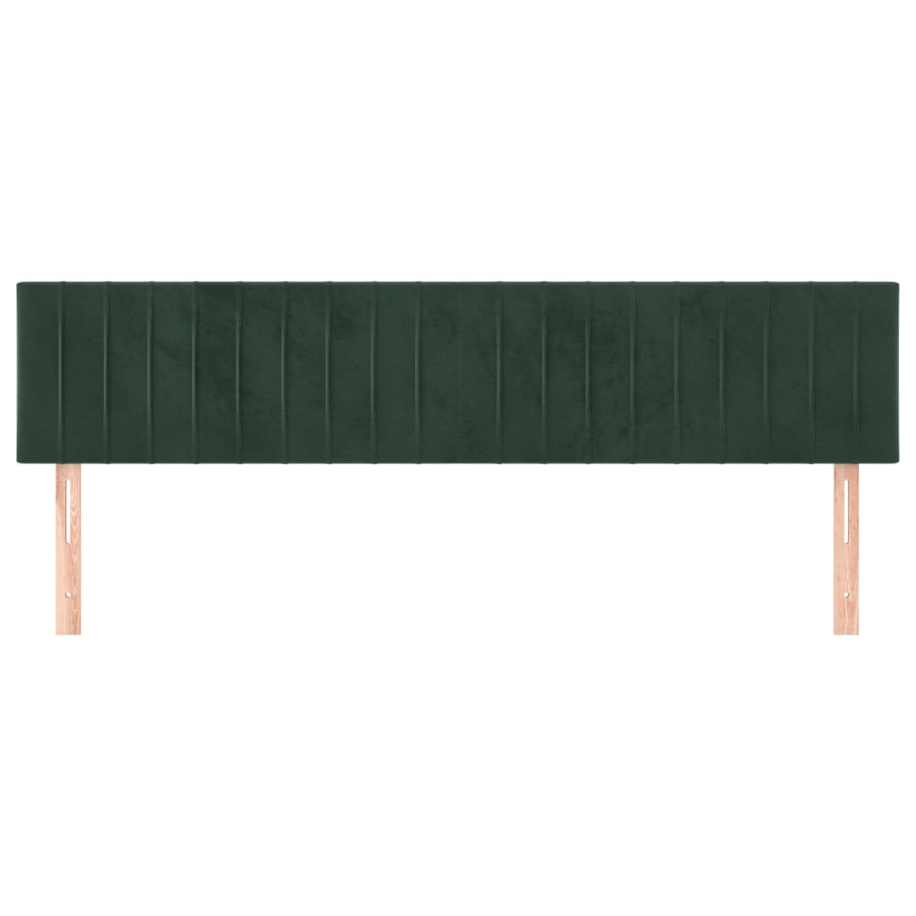 Hoofdborden 2 St 80X5X78/88 Cm Fluweel Donkergroen 160 cm Laag