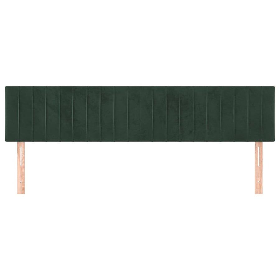 Hoofdborden 2 St 80X5X78/88 Cm Fluweel Donkergroen 160 cm Laag