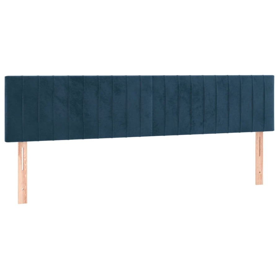 Hoofdborden 2 St 80X5X78/88 Cm Fluweel Donkerblauw 160 cm Laag