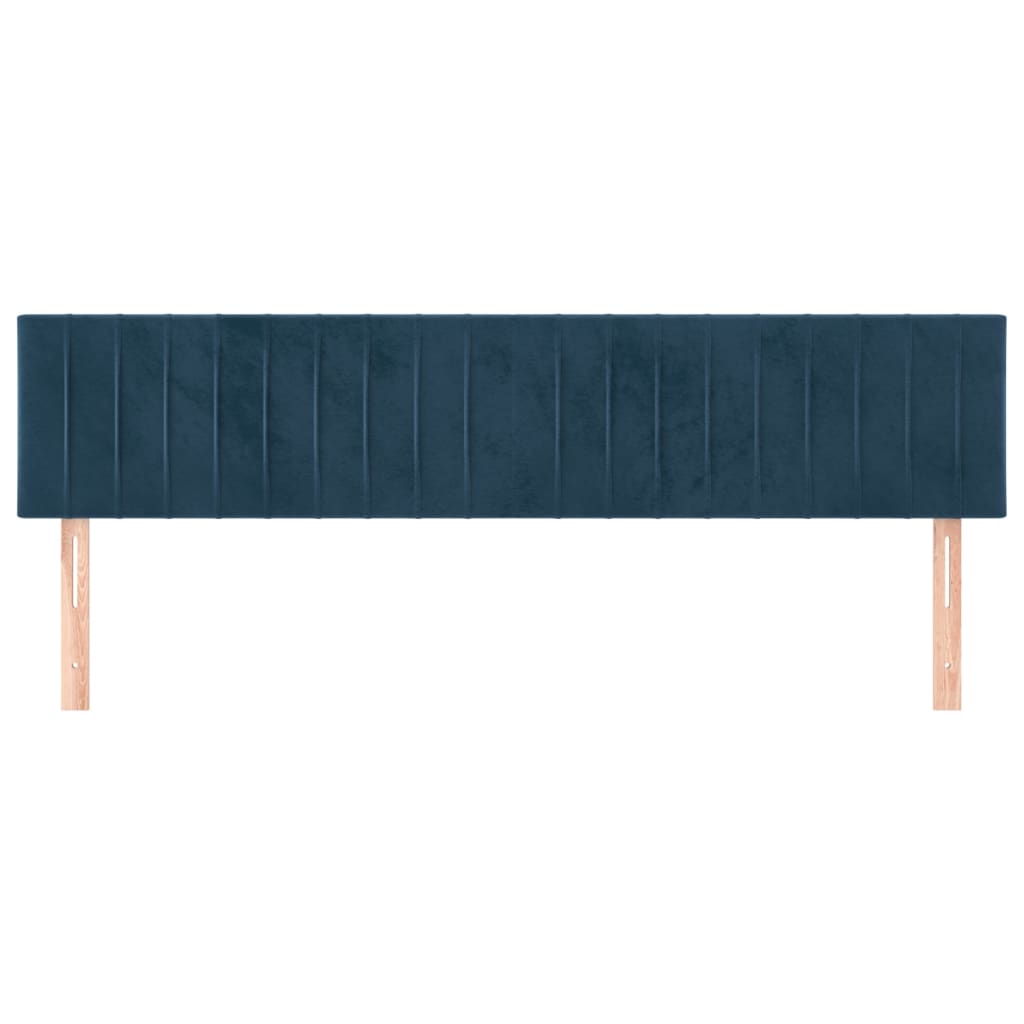 Hoofdborden 2 St 80X5X78/88 Cm Fluweel Donkerblauw 160 cm Laag