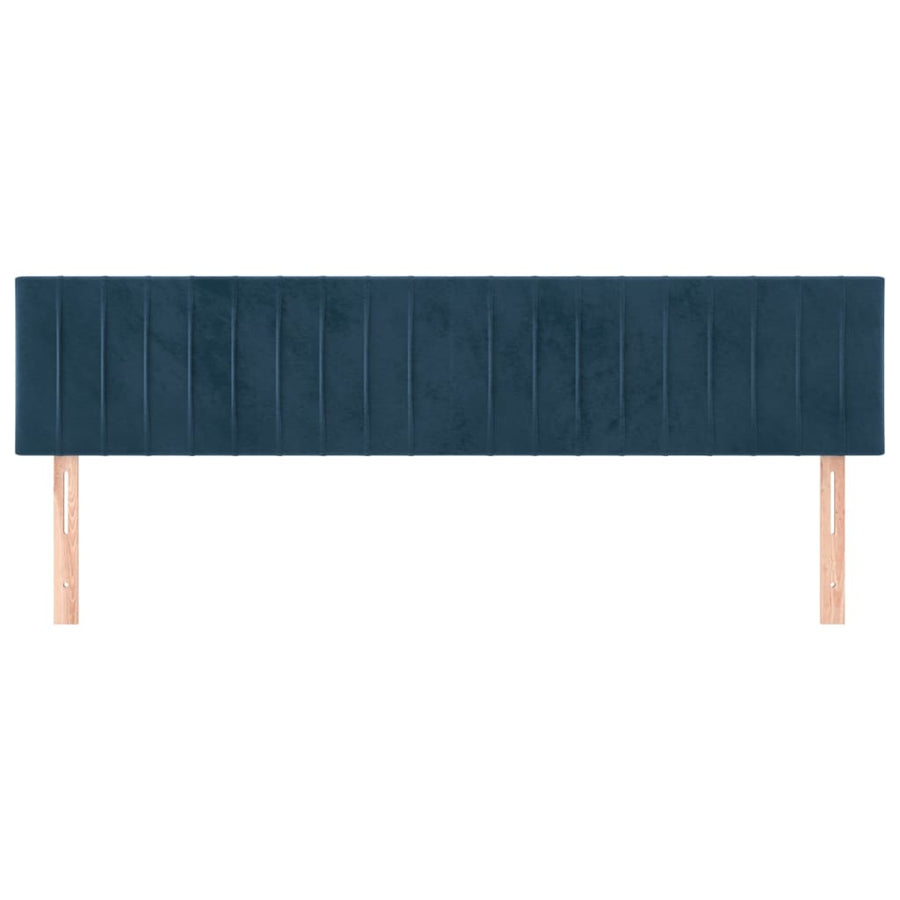 Hoofdborden 2 St 80X5X78/88 Cm Fluweel Donkerblauw 160 cm Laag