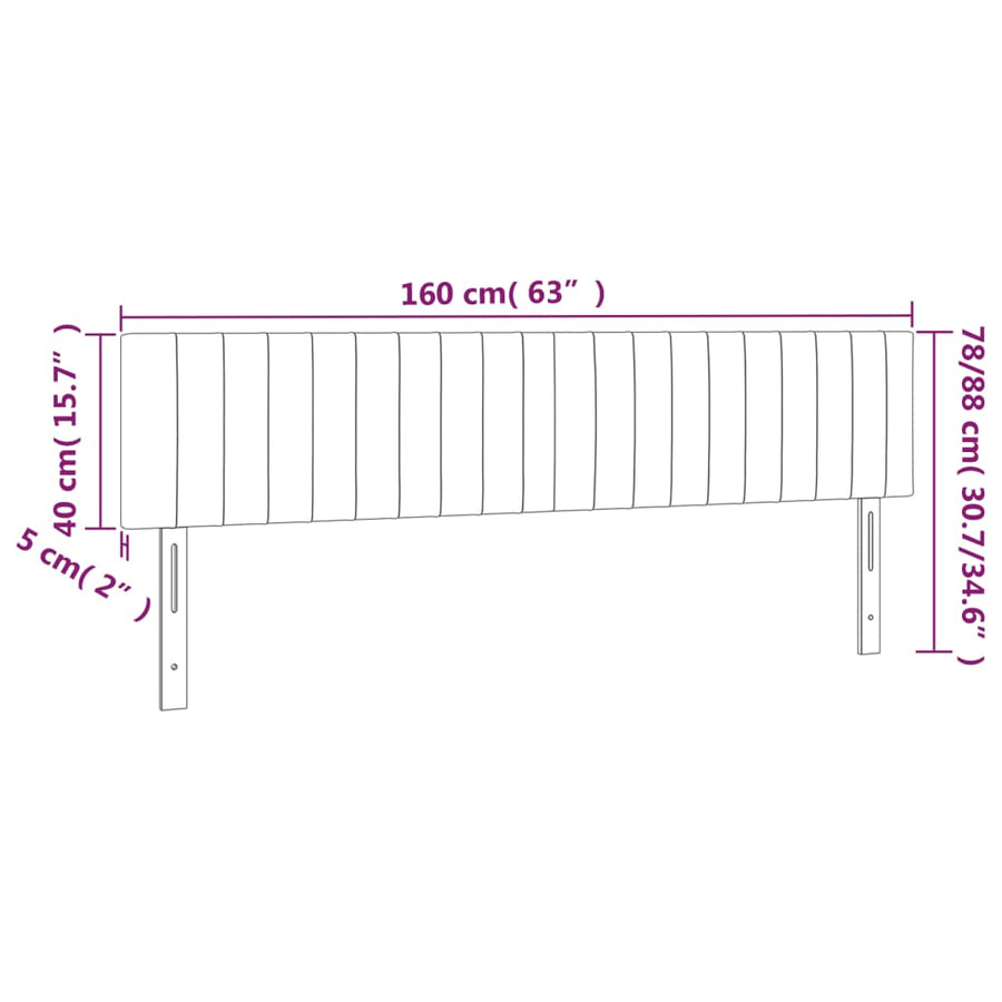 Hoofdborden 2 St 80X5X78/88 Cm Fluweel Donkerblauw 160 cm Laag