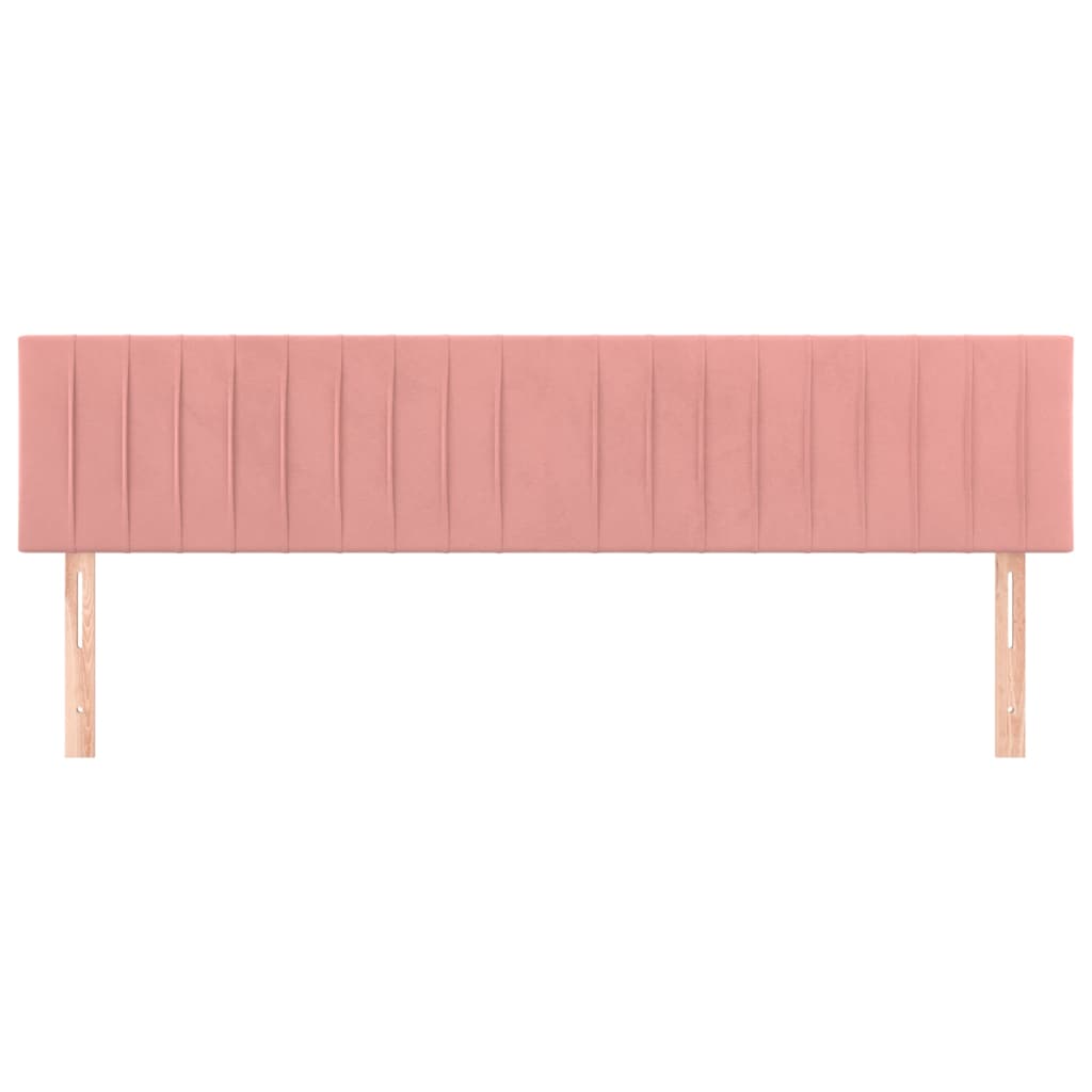 Hoofdborden 2 St 80X5X78/88 Cm Fluweel Roze 160 cm Laag