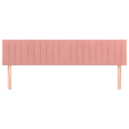 Hoofdborden 2 St 80X5X78/88 Cm Fluweel Roze 160 cm Laag