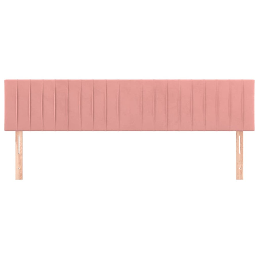 Hoofdborden 2 St 80X5X78/88 Cm Fluweel Roze 160 cm Laag