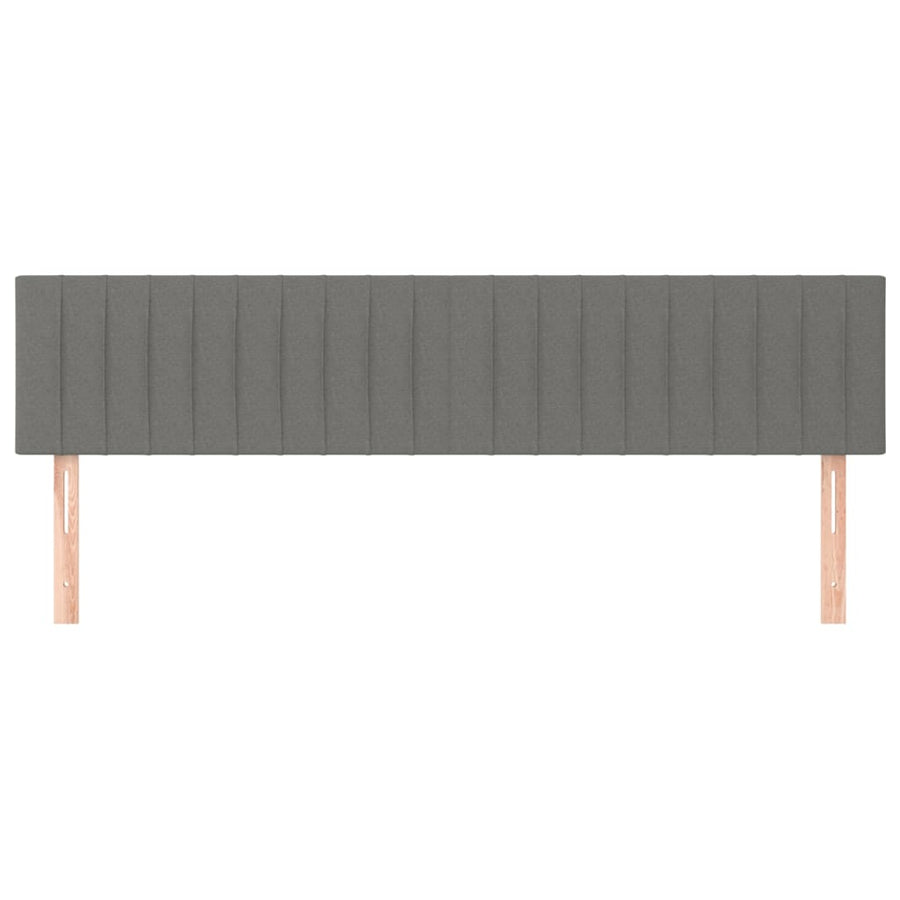 Hoofdborden 2 st 90x5x78/88 cm stof donkergrijs 1 180 cm Donkergrijs