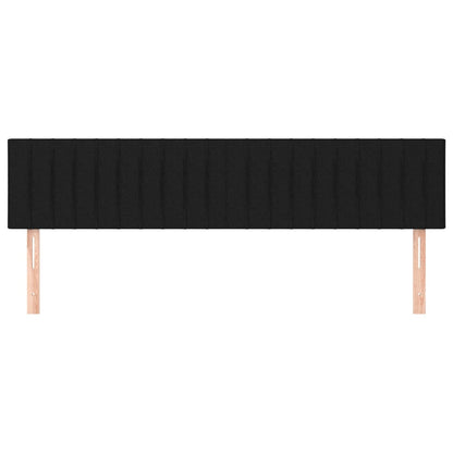 Hoofdborden 2 st 90x5x78/88 cm stof zwart 1 180 cm Zwart