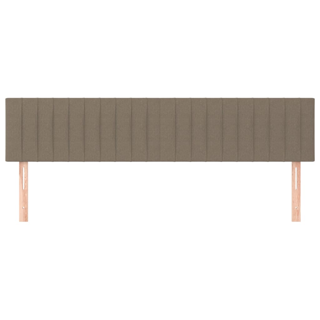 Hoofdborden 2 st 90x5x78/88 cm stof taupe 180 cm Laag