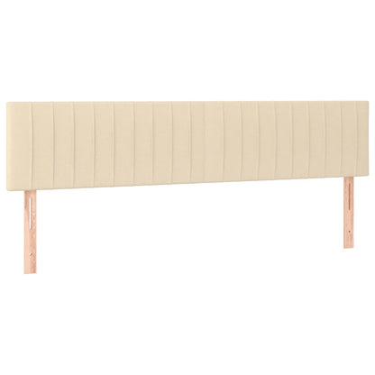 Hoofdborden 2 st 90x5x78/88 cm stof crèmekleurig 180 cm Laag