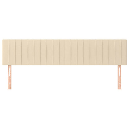 Hoofdborden 2 st 90x5x78/88 cm stof crèmekleurig 180 cm Laag