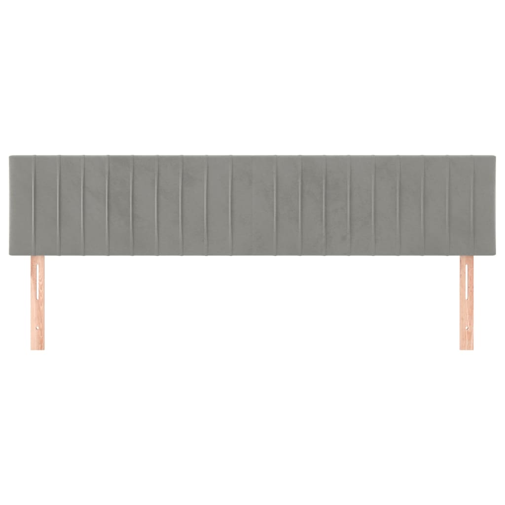 Hoofdborden 2 St 90X5X78/88 Cm Fluweel Lichtgrijs 180 cm Laag