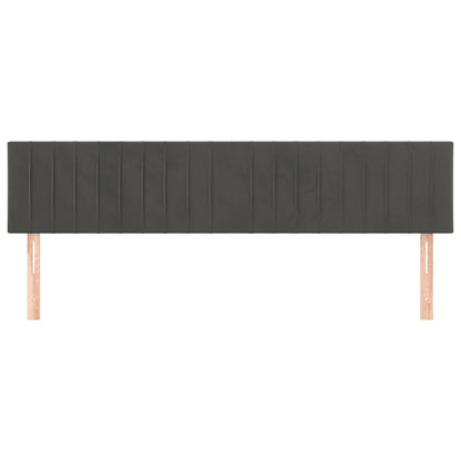 Hoofdborden 2 St 90X5X78/88 Cm Fluweel Donkergrijs 180 cm Laag