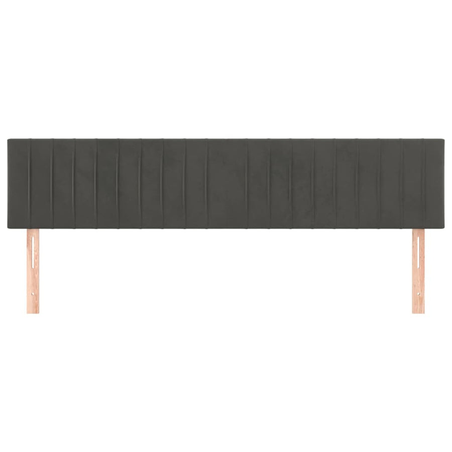 Hoofdborden 2 St 90X5X78/88 Cm Fluweel Donkergrijs 180 cm Laag