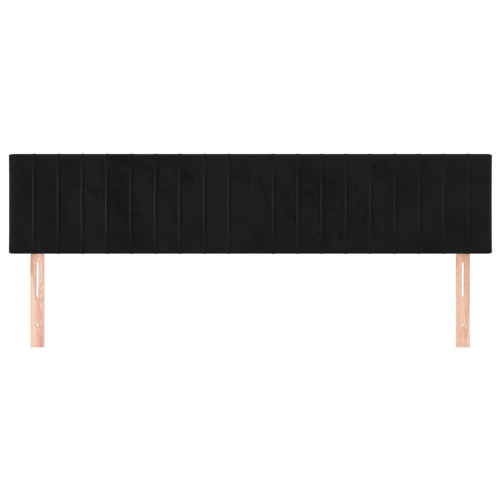 Hoofdborden 2 St 90X5X78/88 Cm Fluweel Zwart 180 cm Laag