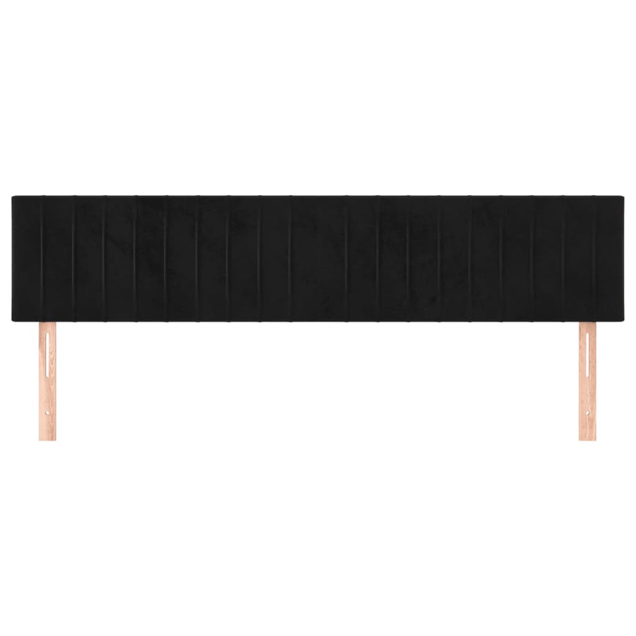 Hoofdborden 2 St 90X5X78/88 Cm Fluweel Zwart 180 cm Laag