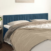 Hoofdborden 2 st 90x5x78/88 cm fluweel donkerblauw