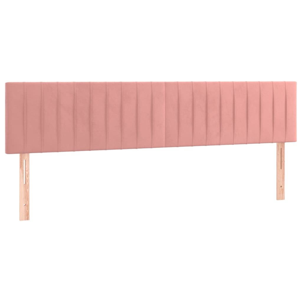 Hoofdborden 2 St 90X5X78/88 Cm Fluweel Roze 180 cm Laag