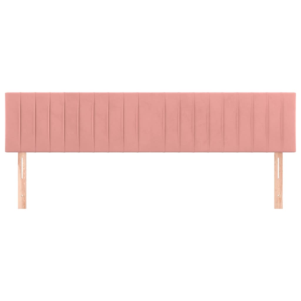 Hoofdborden 2 St 90X5X78/88 Cm Fluweel Roze 180 cm Laag