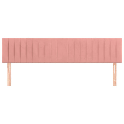 Hoofdborden 2 St 90X5X78/88 Cm Fluweel Roze 180 cm Laag