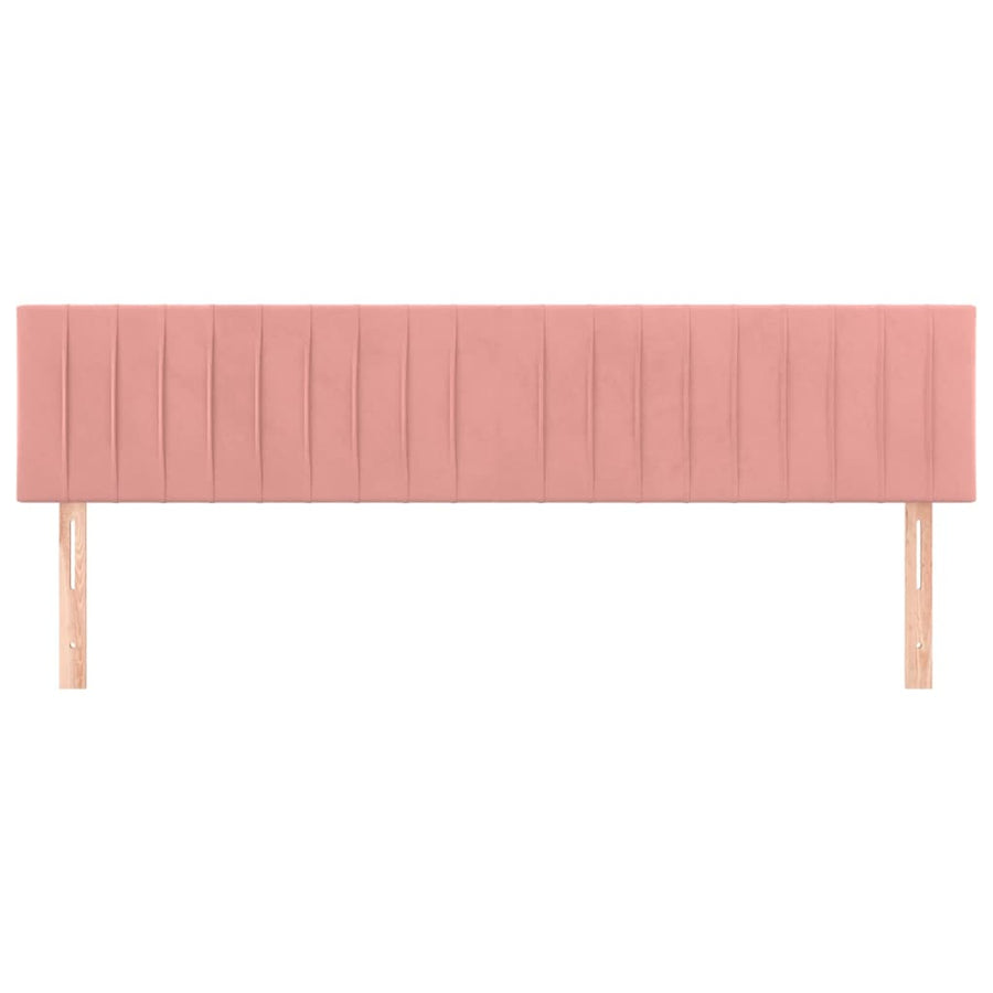 Hoofdborden 2 St 90X5X78/88 Cm Fluweel Roze 180 cm Laag