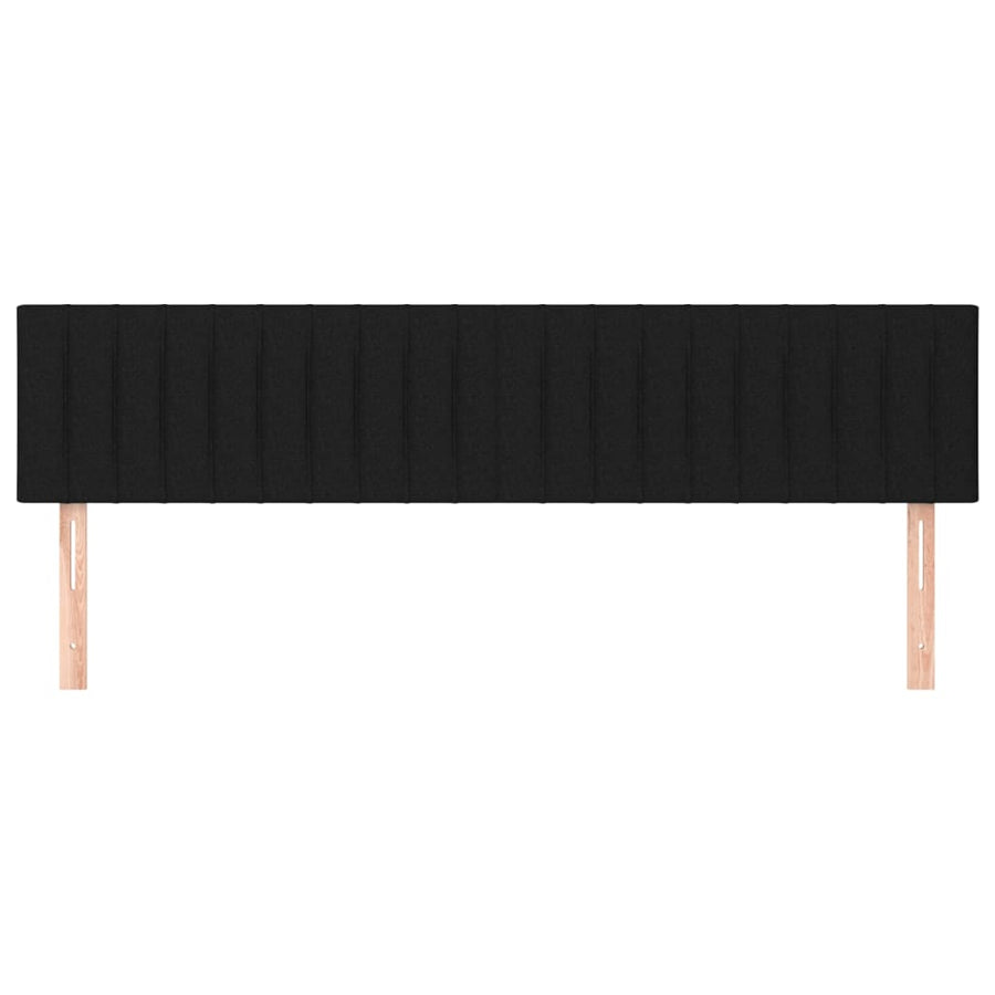 Hoofdborden 2 st 100x5x78/88 cm stof zwart 200 cm Zwart
