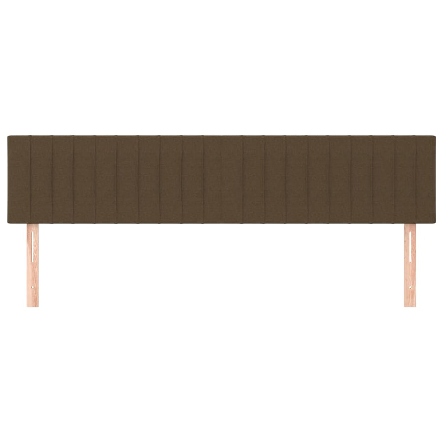 Hoofdborden 2 st 100x5x78/88 cm stof donkerbruin 200 cm Donkerbruin