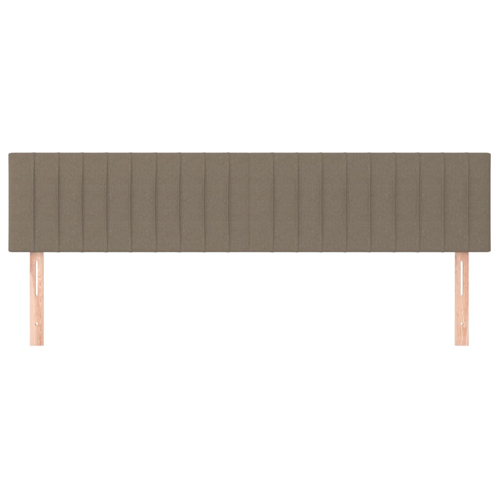 Hoofdborden 2 st 100x5x78/88 cm stof taupe 200 cm Laag