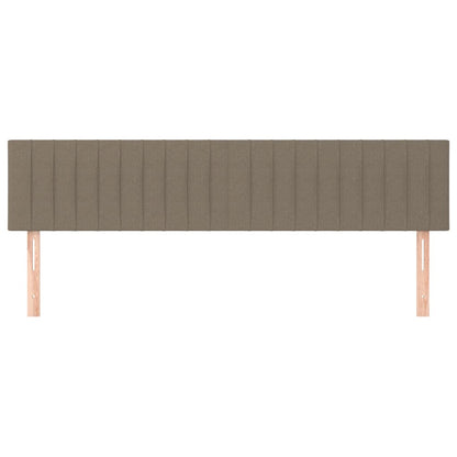 Hoofdborden 2 st 100x5x78/88 cm stof taupe 200 cm Laag
