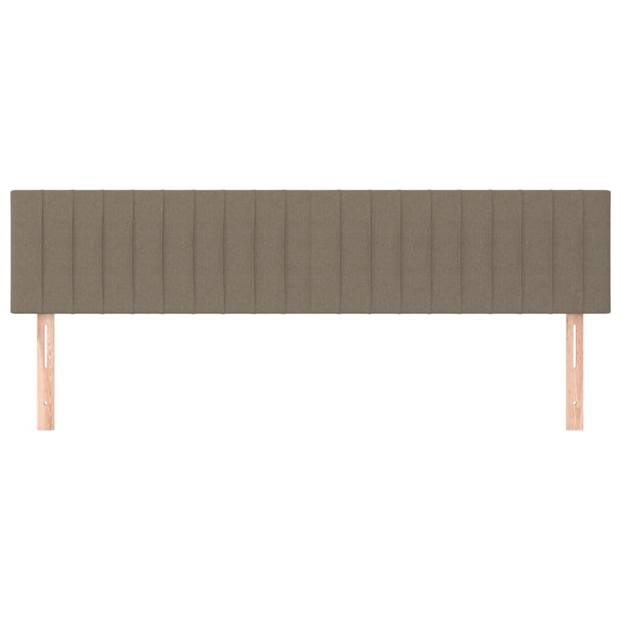 Hoofdborden 2 st 100x5x78/88 cm stof taupe 200 cm Laag