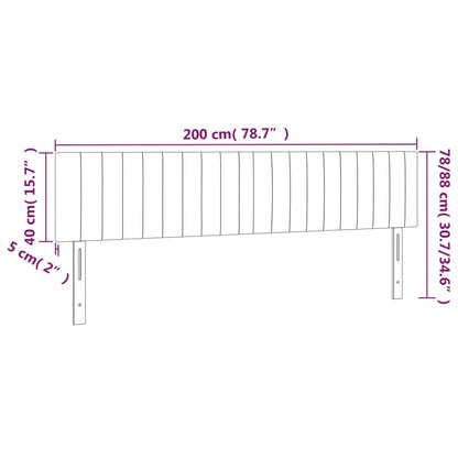 Hoofdborden 2 St 00X5X78/88 Cm Stof Kleurig Crème 200 cm Laag