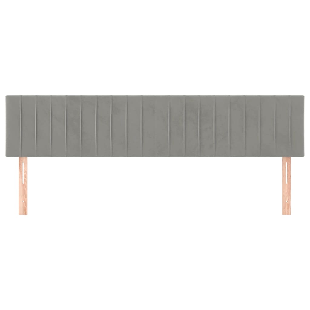 Hoofdborden 2 St 00 X 5 X 78/88 Cm Fluweel Lichtgrijs 200 cm Laag