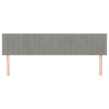 Hoofdborden 2 St 00 X 5 X 78/88 Cm Fluweel Lichtgrijs 200 cm Laag