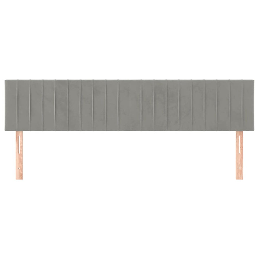 Hoofdborden 2 St 00 X 5 X 78/88 Cm Fluweel Lichtgrijs 200 cm Laag