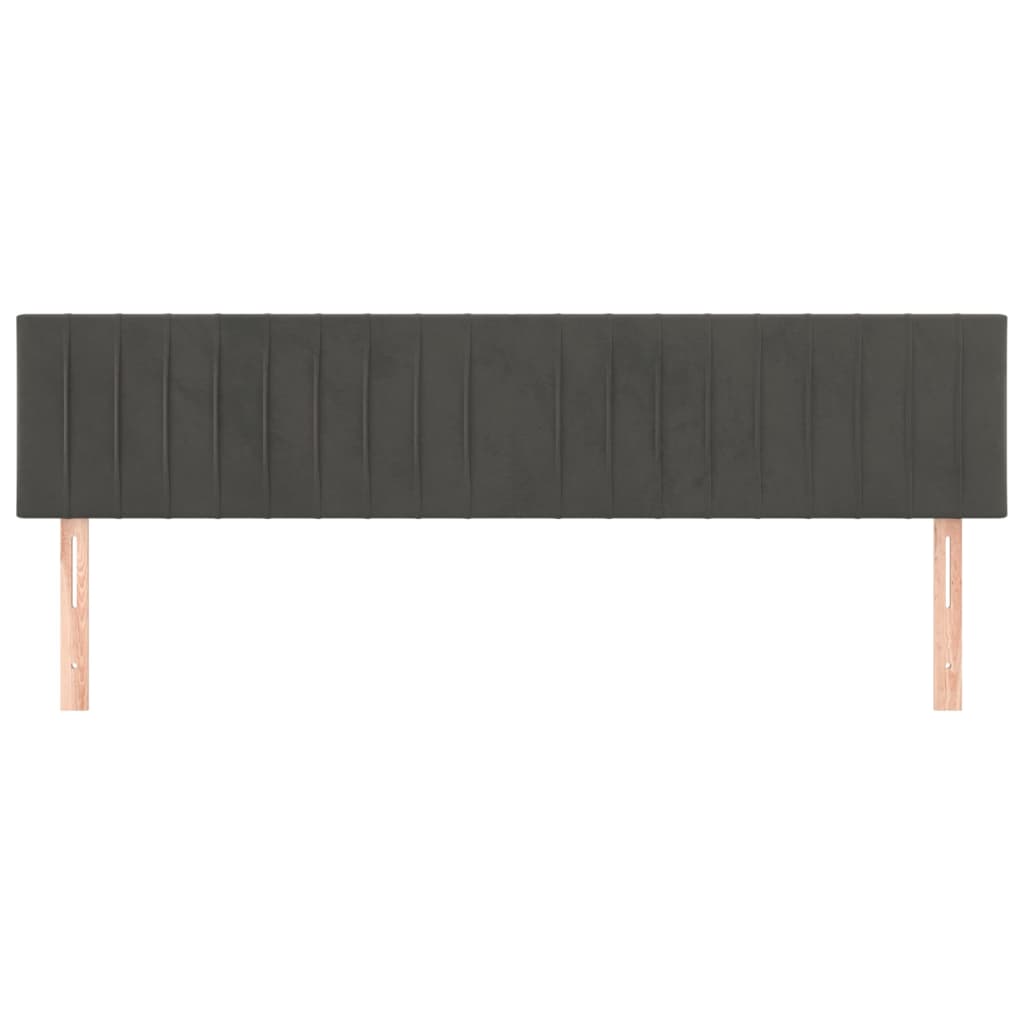 Hoofdborden 2 St 00X5X78/88 Cm Fluweel Donkergrijs 200 cm Laag