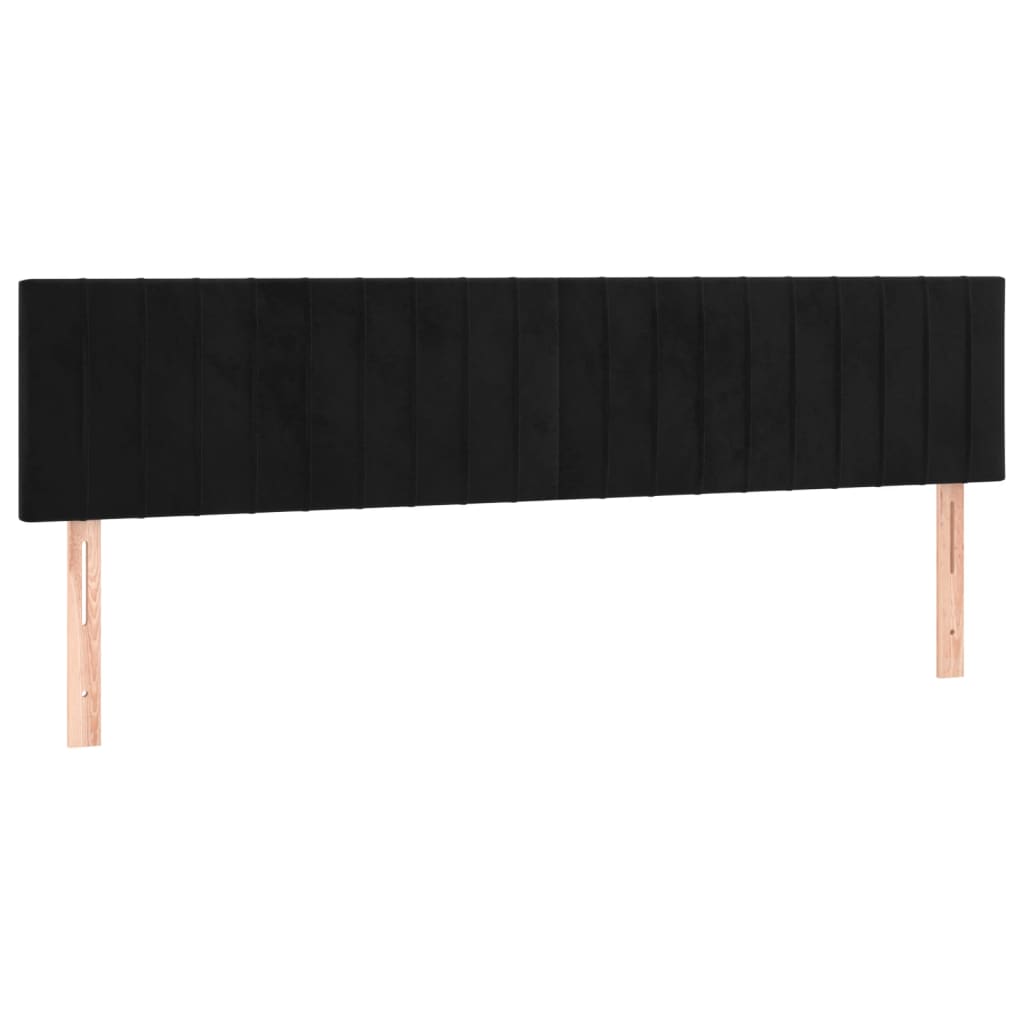 Hoofdborden 2 St 00X5X78/88 Cm Fluweel Zwart 200 cm Laag