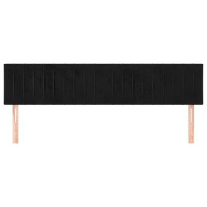 Hoofdborden 2 St 00X5X78/88 Cm Fluweel Zwart 200 cm Laag
