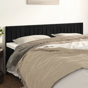 Hoofdborden 2 st 100x5x78/88 cm zwart fluweel