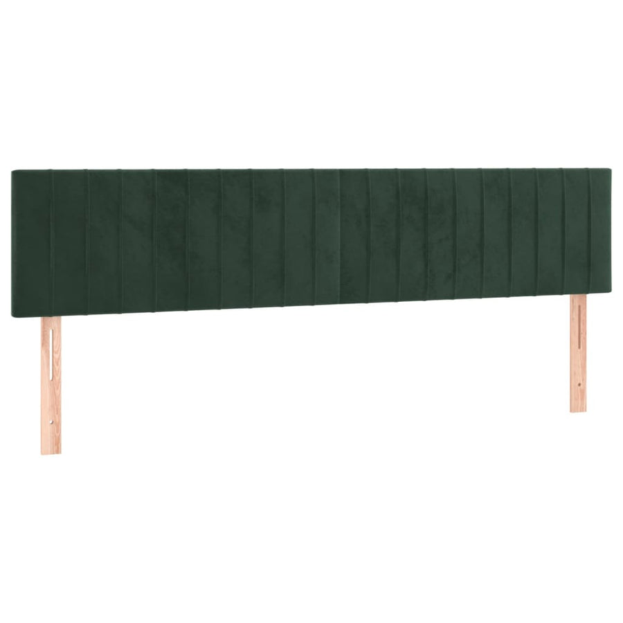 Hoofdborden 2 St 00X5X78/88 Cm Fluweel Donkergroen 200 cm Laag