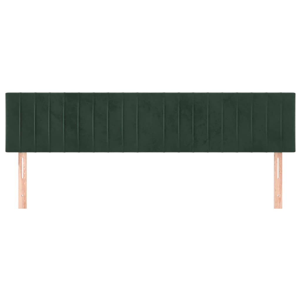 Hoofdborden 2 St 00X5X78/88 Cm Fluweel Donkergroen 200 cm Laag