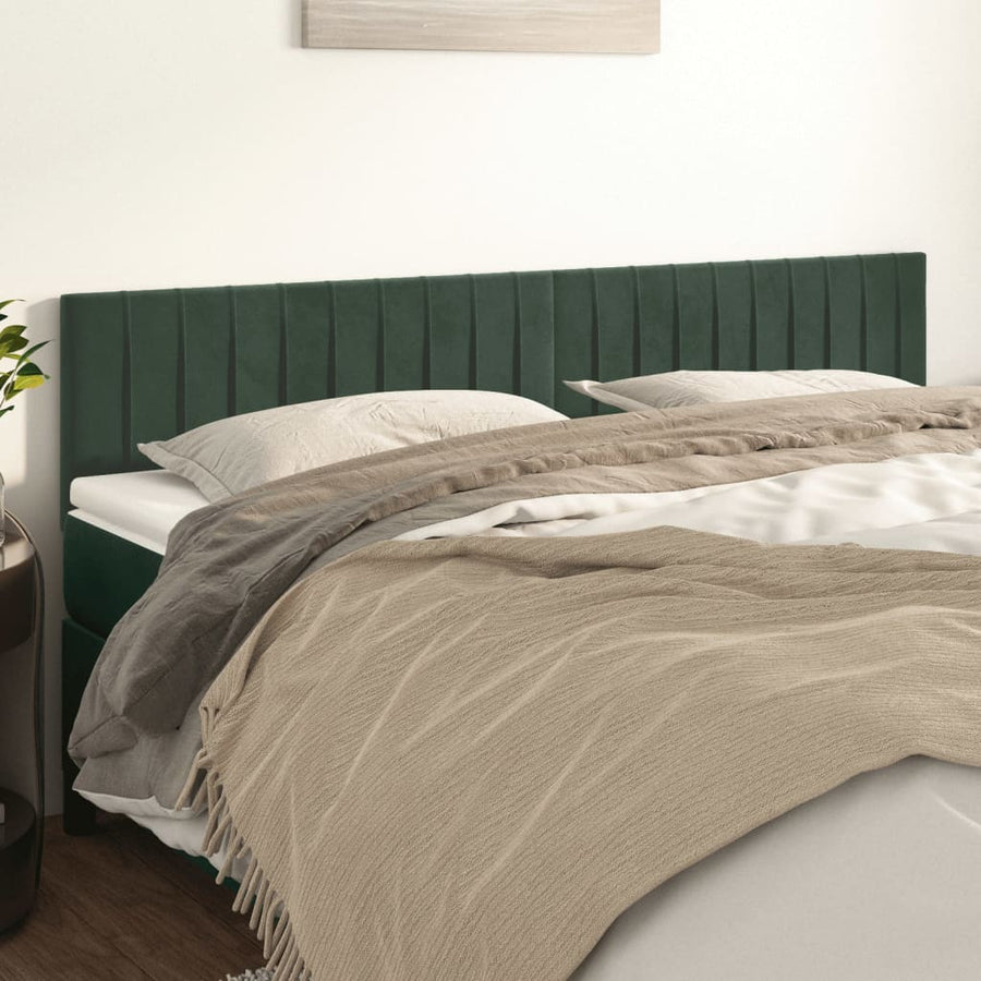 Hoofdborden 2 St 80X5X78/88 Cm Fluweel Donkergroen