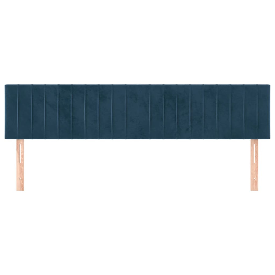 Hoofdborden 2 St 00X5X78/88 Cm Fluweel Donkerblauw 200 cm Laag