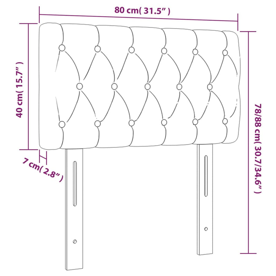 Hoofdbord 80x7x78/88 cm stof donkerbruin 1 80 cm Donkerbruin