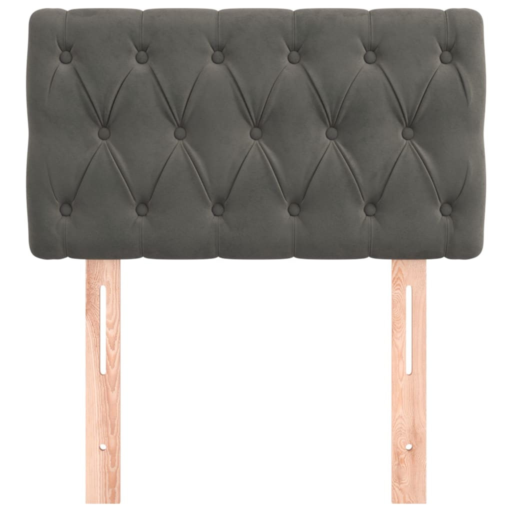 Hoofdbord 80X7X78/88 Cm Fluweel Donkergrijs 80 cm Laag
