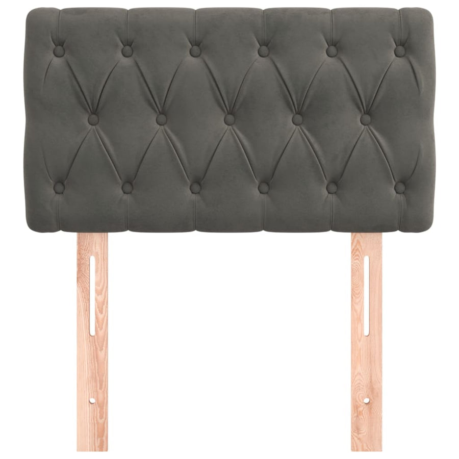 Hoofdbord 80X7X78/88 Cm Fluweel Donkergrijs 80 cm Laag