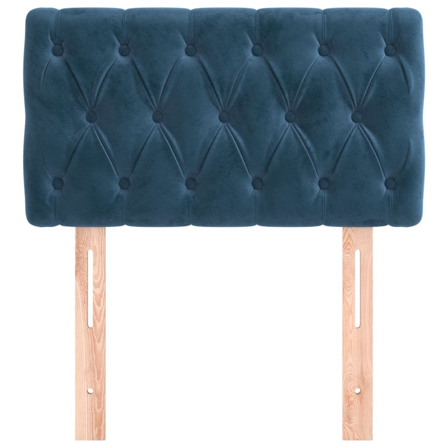 Hoofdbord 80x7x78/88 cm fluweel donkerblauw 80 cm Laag