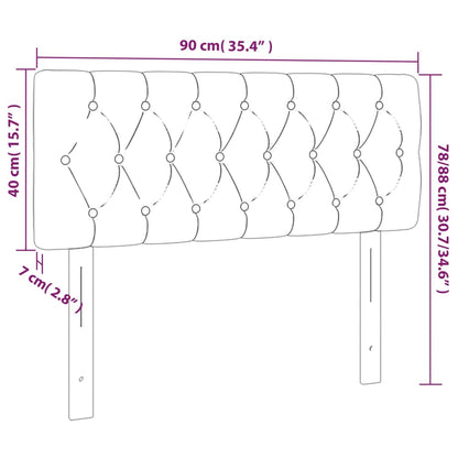 Hoofdbord 90x7x78/88 cm stof lichtgrijs 90 cm Laag