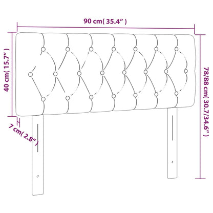 Hoofdbord 90x7x78/88 cm stof donkerbruin 1 90 cm Donkerbruin