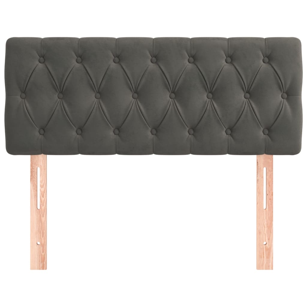 Hoofdbord 90X7X78/88 Cm Fluweel Donkergrijs 90 cm Laag