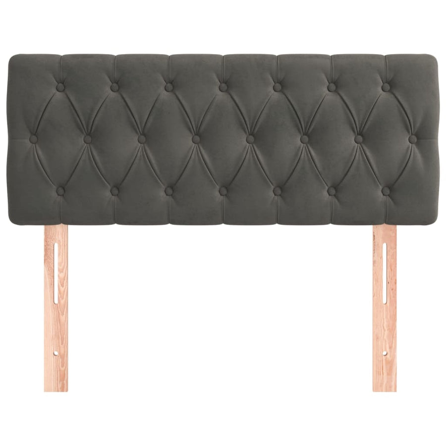 Hoofdbord 90X7X78/88 Cm Fluweel Donkergrijs 90 cm Laag