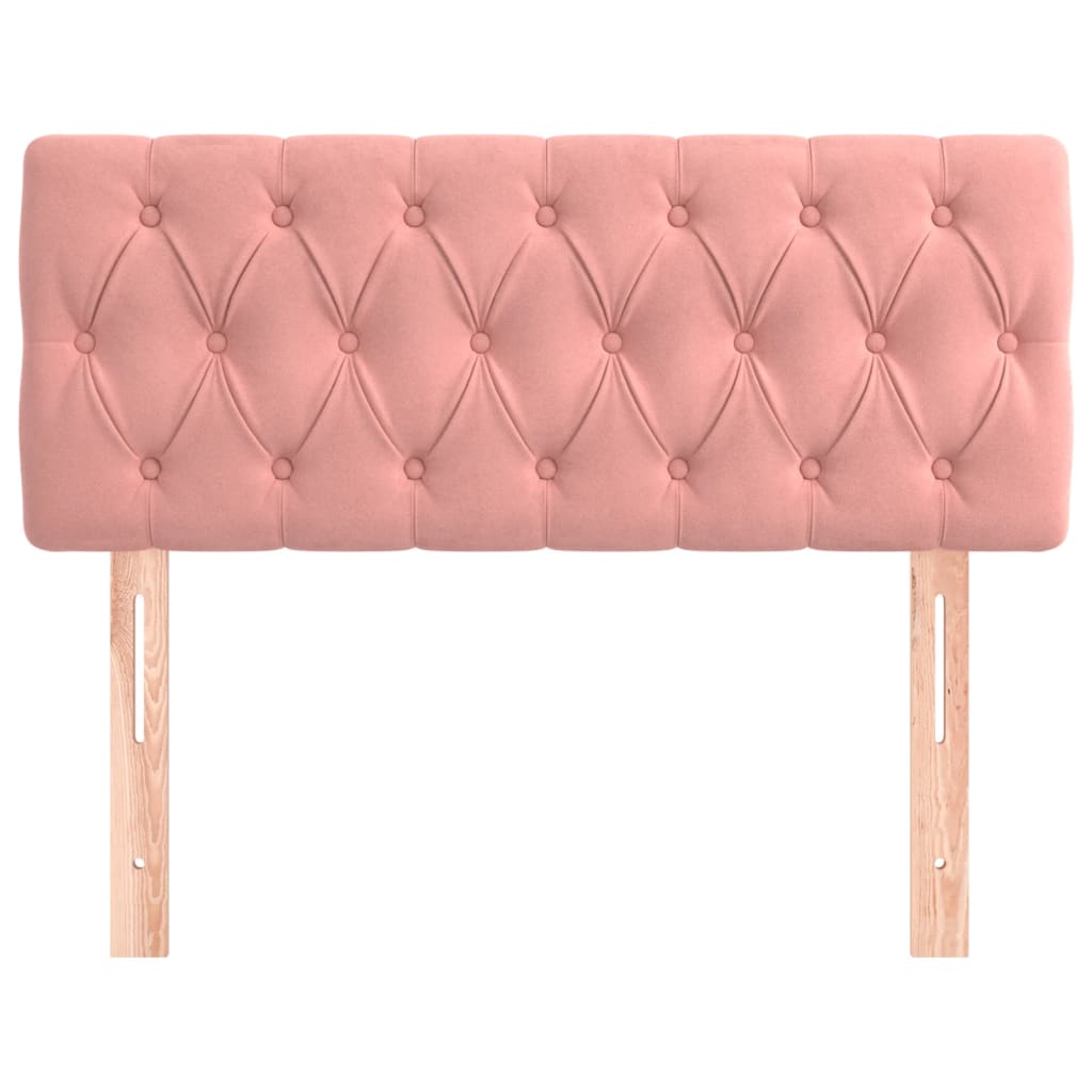 Hoofdbord 90X7X78/88 Cm Fluweel Roze 90 cm Laag
